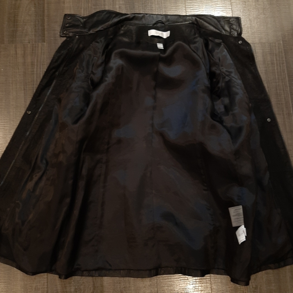 Blink By Danier Leather Jacket High Neck Mid Length Black Womens Size Large Coat - Picture 11 of 14